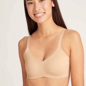 Knix padded v neck bra thin strap beige size 6 NWOT